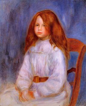 皮埃爾 奧古斯特 雷諾阿 Seated Girl with Blue Background 皮埃爾 奧古斯特 雷諾阿 Seated Girl with Blue Background